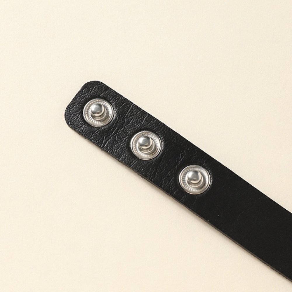 2Pk New Women's Big Leather Heart Choker Necklace - Picture 5 of 5